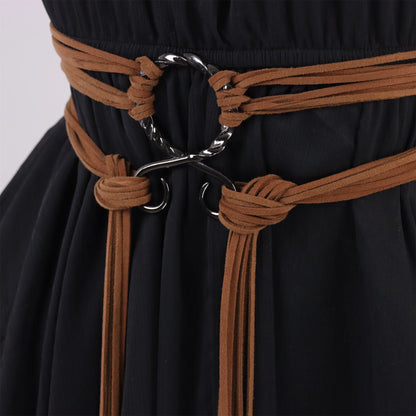 Medieval Long Knotted Waistband, Nordic Witch Style Knotted Waistband, Vintage Waistband for Halloween, Weddings and Parties