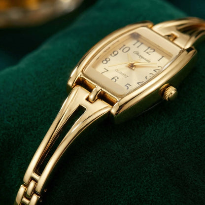 Luxury Women's Watches Fashion Rectangle Alloy Watch Strap Bracelet Quartz Watch Vintage Exquisite Ladies Clock Gift Reloj Mujer