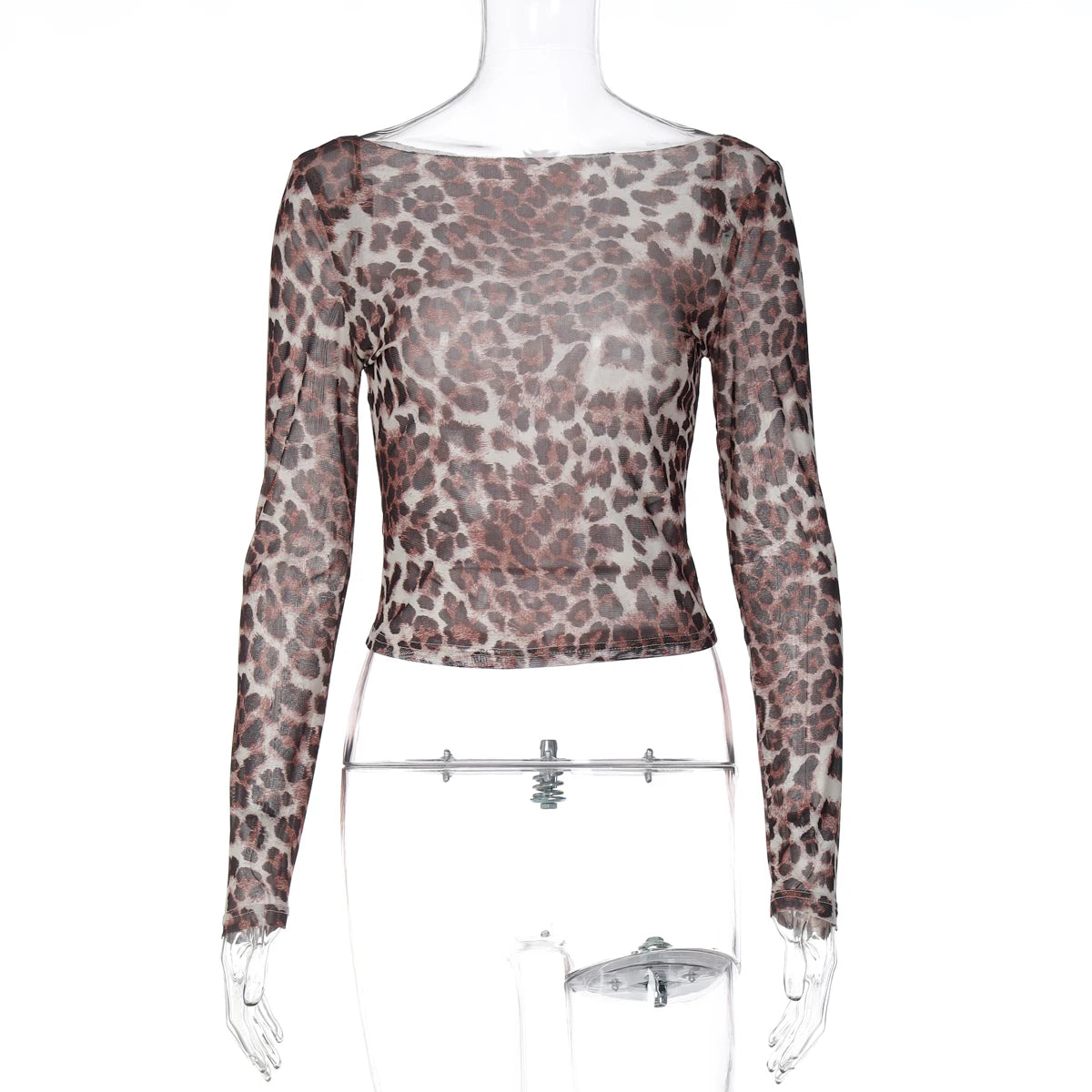 Dulzura Autumn Fashion Sexy Off Shoulder Long Sleeve Slim Leopard Print T-Shirt Women'S Casual Versatile Street Style Outfit Y2K