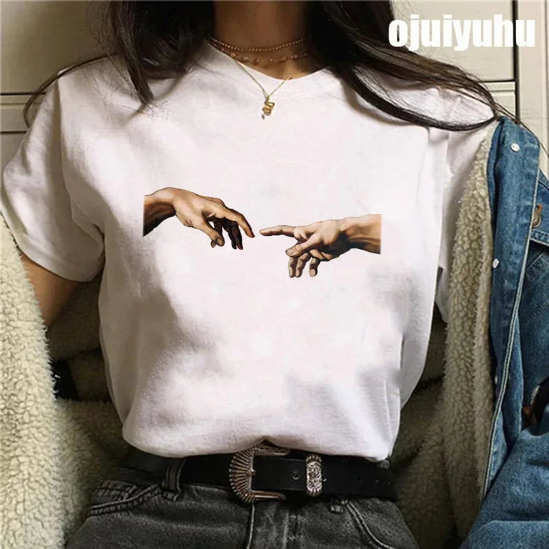 Fashion Friends Tv Show Funny Cartoon Women's T-shirt print ladies T-shirt casual basis O-collar black shirt short sleeve Tshirt