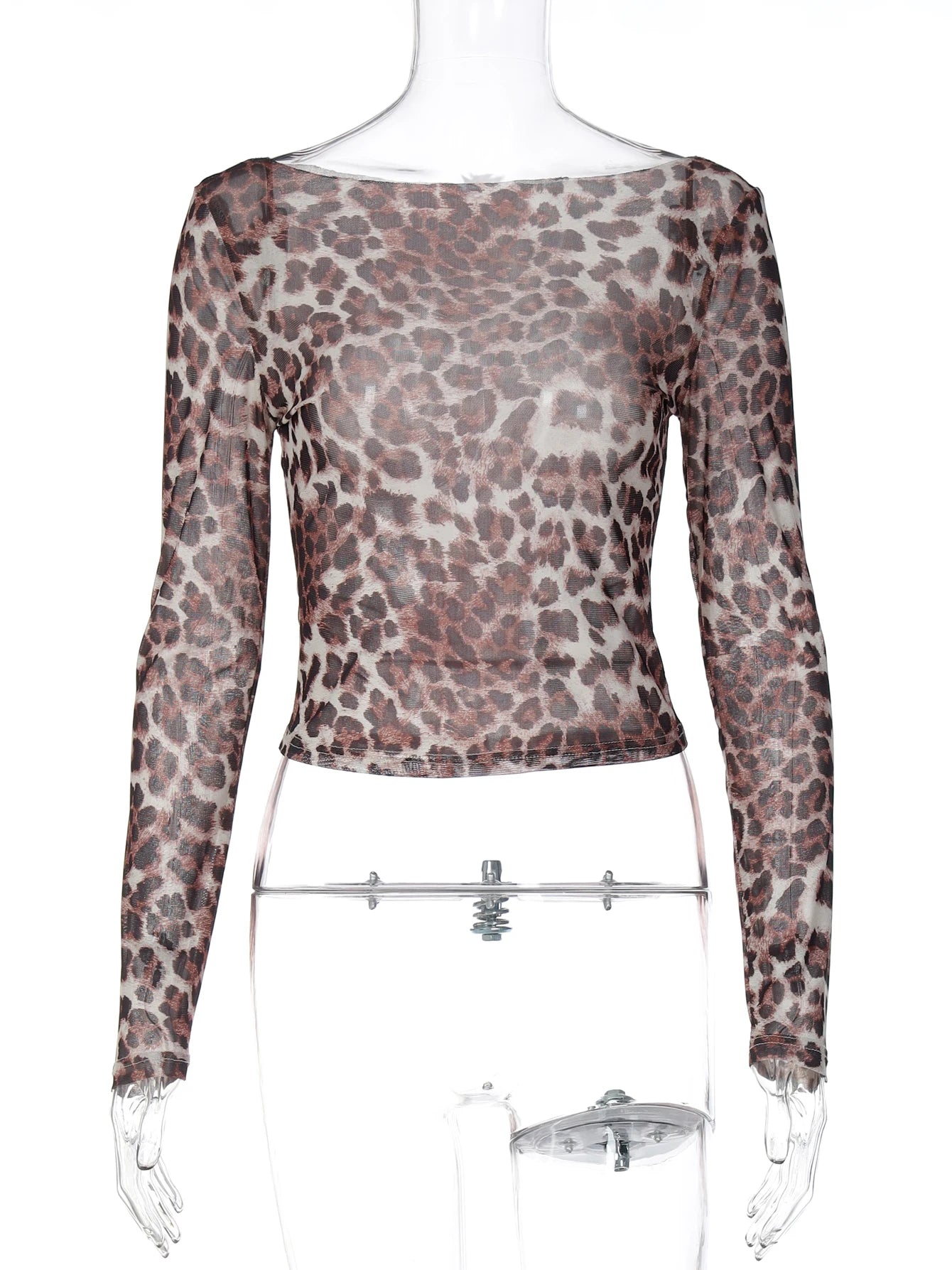 Dulzura Autumn Fashion Sexy Off Shoulder Long Sleeve Slim Leopard Print T-Shirt Women'S Casual Versatile Street Style Outfit Y2K