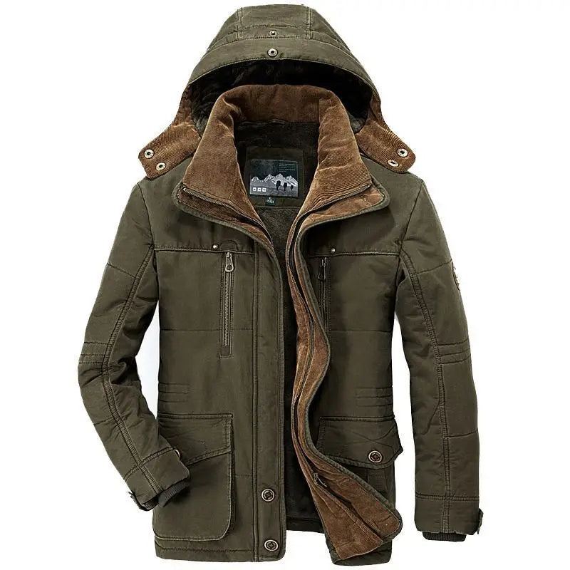 Men Winter New Fleece Warm Thick Windproof Parkas new Jackets Coat Men Autumn Fashion Hooded Casual Tactics Military Parkas Men