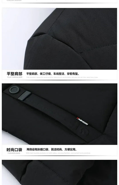 New Fashion Fleece Hooded Winter Coat Men Thick Warm Mens Winter Jacket Windproof Gift For Father Husband Parka Windproof Parkas