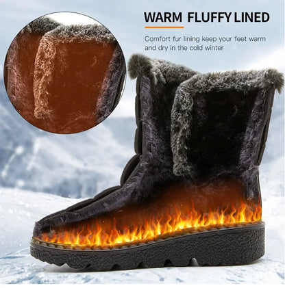 Women's Boots 2025 Trend Winter Shoes For Woman Winter Boots Ankle Low Heels Botas Mujer Waterproof Snow Boots With Fur Shoes
