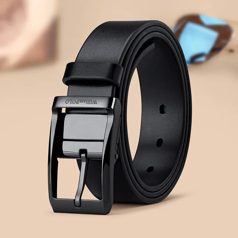 Genuine leather men's retro belt, needle buckle fashion belt, versatile casual pants belt