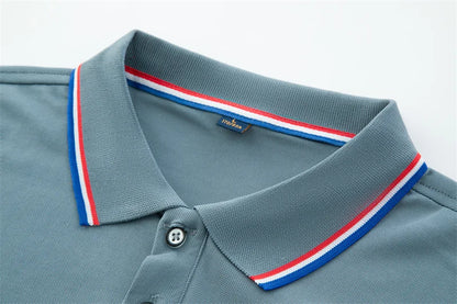 2025 New Men's Casual Solid Color Short Sleeved Polo Shirt Summer Fashionable and Comfortable Versatile Top