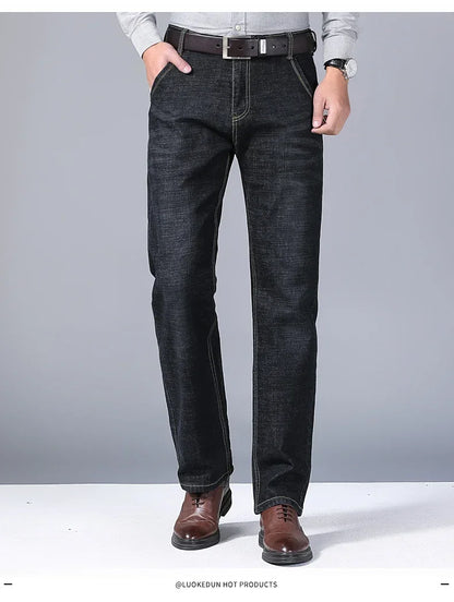 2025 Men's New Men's Fashion Casual Jeans Classic Style Casual Stretch Slim Fit Jeans Men's Denim Pants Black Blue Men's Style