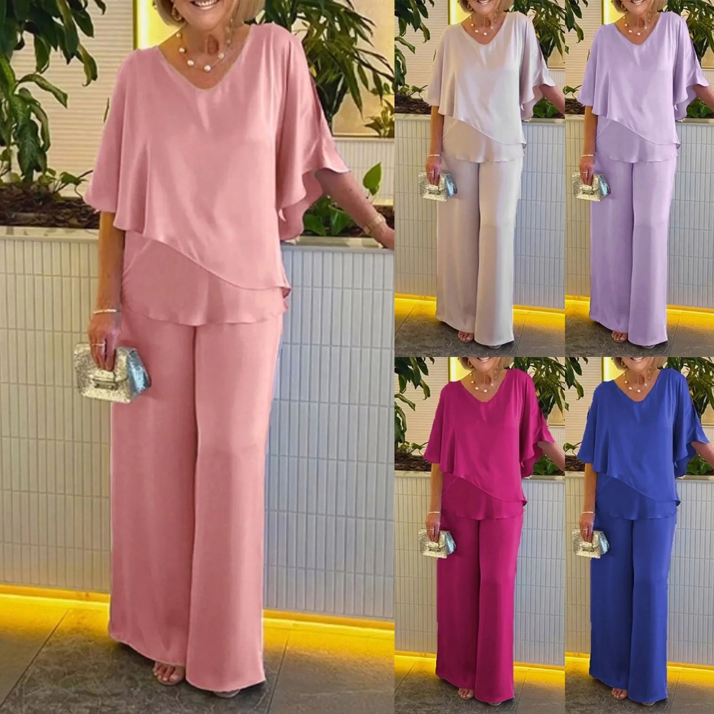 Pants Suit Two Piece Set Soild Female Outfit Summer Women'S 2 Piece Casual Outfit Elegant Ladies Fashion Pant Suit костюм