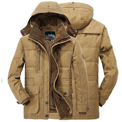 Men Winter New Fleece Warm Thick Windproof Parkas new Jackets Coat Men Autumn Fashion Hooded Casual Tactics Military Parkas Men