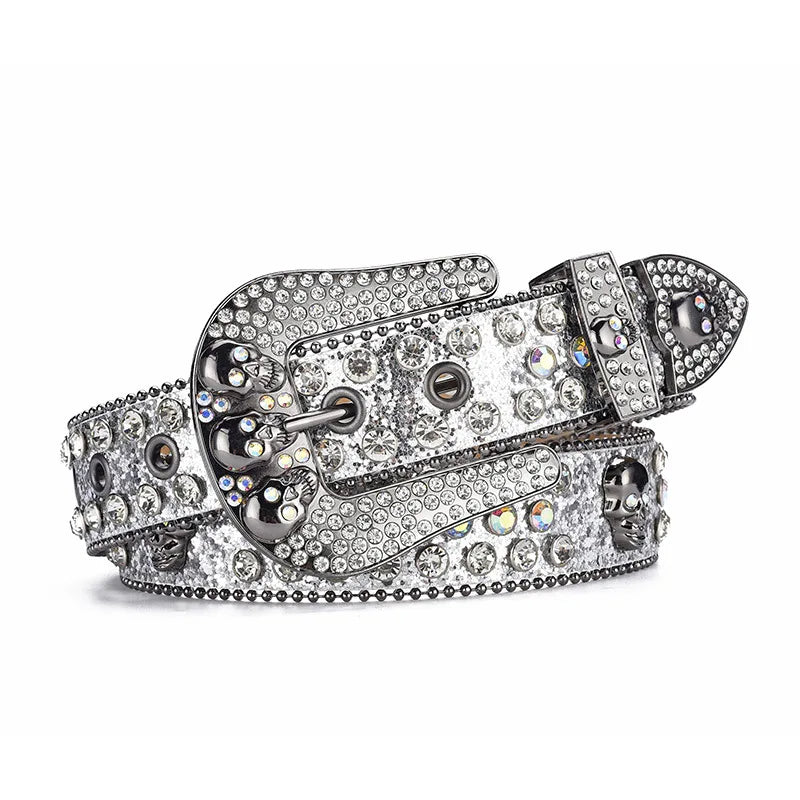 Cowboy style rhinestone belt ladies hip hop party fashion outfit y2k belt unisex belt jeans short skirt women men accessories