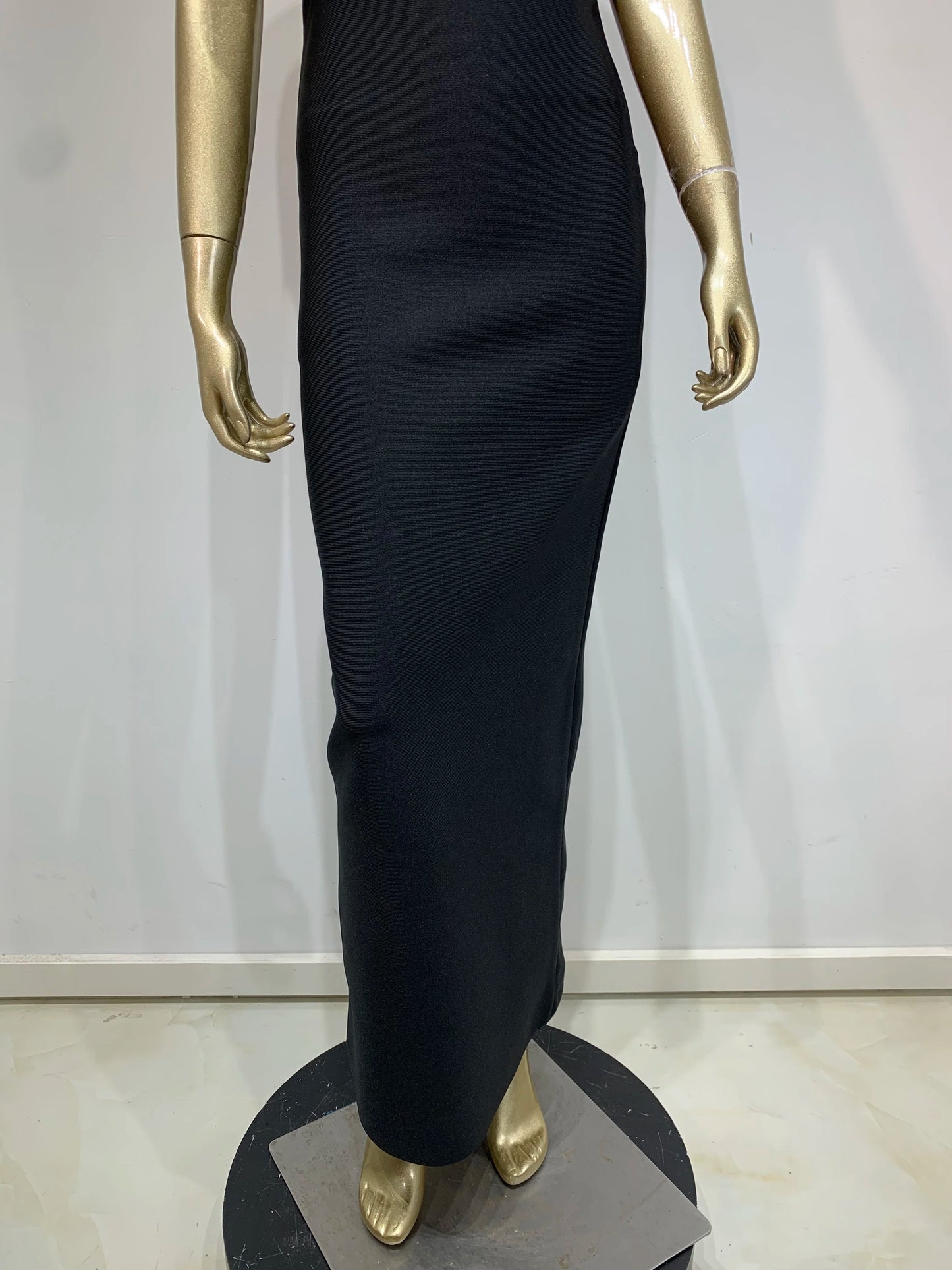 Ladies Women Celebrity Sexy Strapless Backless Black Maxi Long Bodycon Bandage Dress 2025 Elegant Evening Club Party Outfit