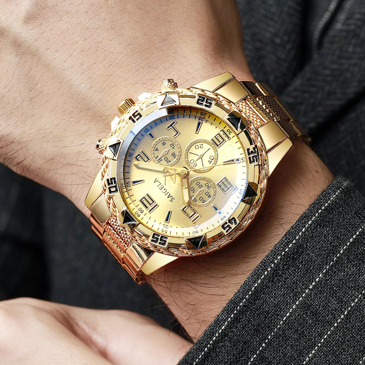Men Business Watches Fashion Stainless Steel Band Male's Quartz Watch