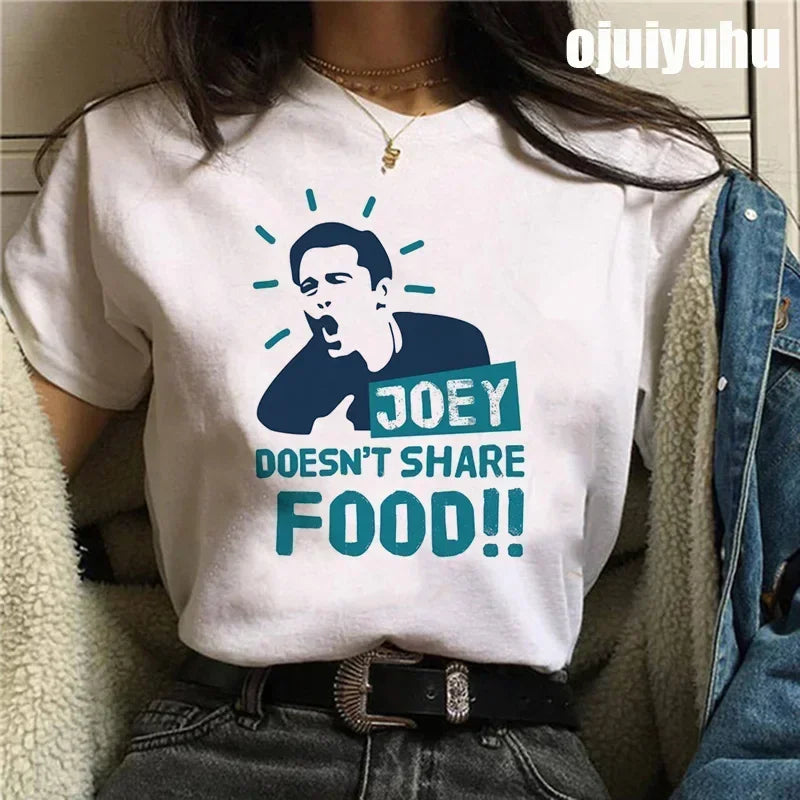 Fashion Friends Tv Show Funny Cartoon Women's T-shirt print ladies T-shirt casual basis O-collar black shirt short sleeve Tshirt