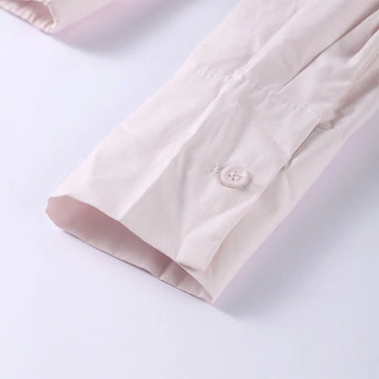 Women's Casual Pleated Skirts Set Two-piece Fashion Lapel Full Sleeve Button Top & Maxi Dress Lady 2025 Spring Street Outfits