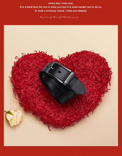 Genuine leather men's retro belt, needle buckle fashion belt, versatile casual pants belt