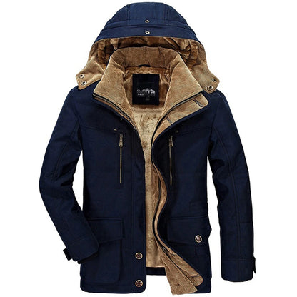 Men Winter New Fleece Warm Thick Windproof Parkas new Jackets Coat Men Autumn Fashion Hooded Casual Tactics Military Parkas Men