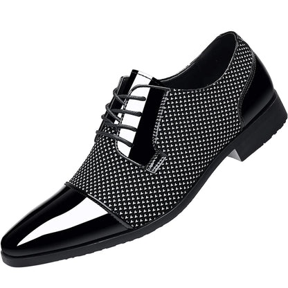 Men's Dress Shoes Classic Lace-up Formal Oxfords Modern Tuxedo Business Casual Scale Pattern Comfort Formal Shoes for Men