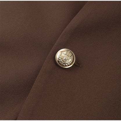 Casual Women's Trouser Suit Single Button Blazer High Waist Wide Leg Pants Lady Suits 2025 Spring Summer 2 Pieces Set Women