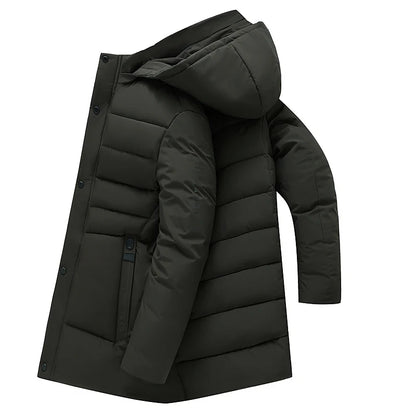 New Fashion Fleece Hooded Winter Coat Men Thick Warm Mens Winter Jacket Windproof Gift For Father Husband Parka Windproof Parkas