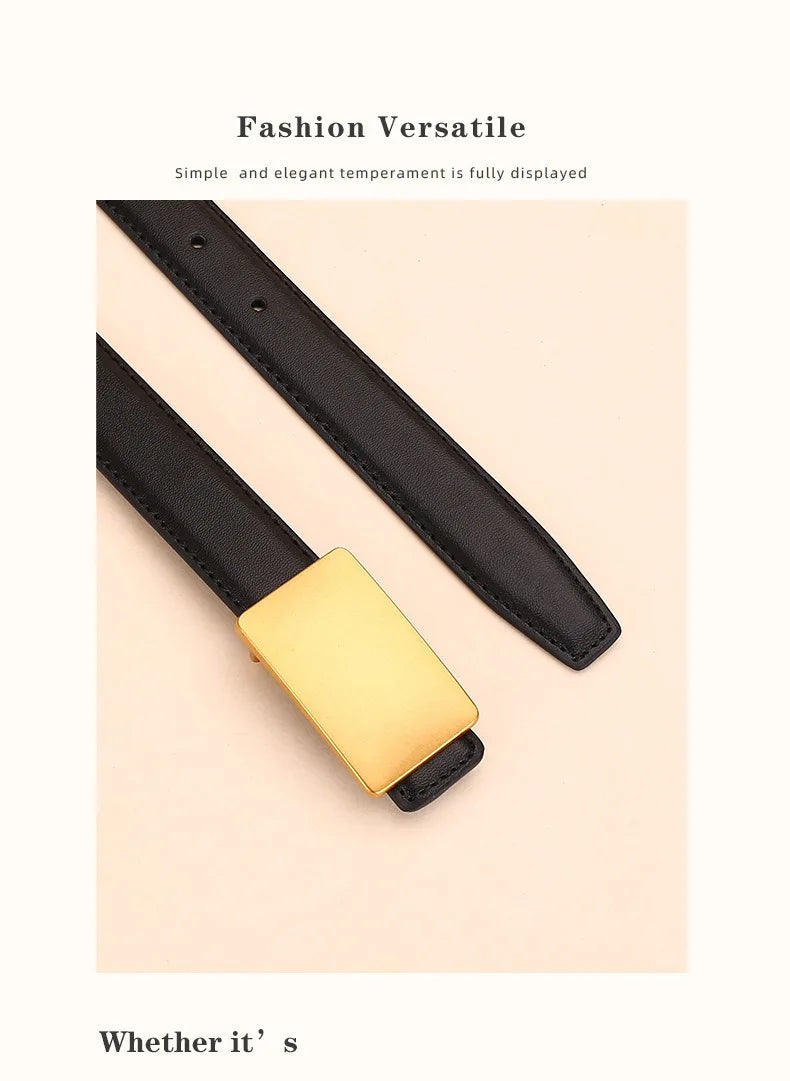Women's Leather Belt Luxury Brand Waist Chain for Jeans and Dress Retro Pyramid Buckle Double Sided Belts