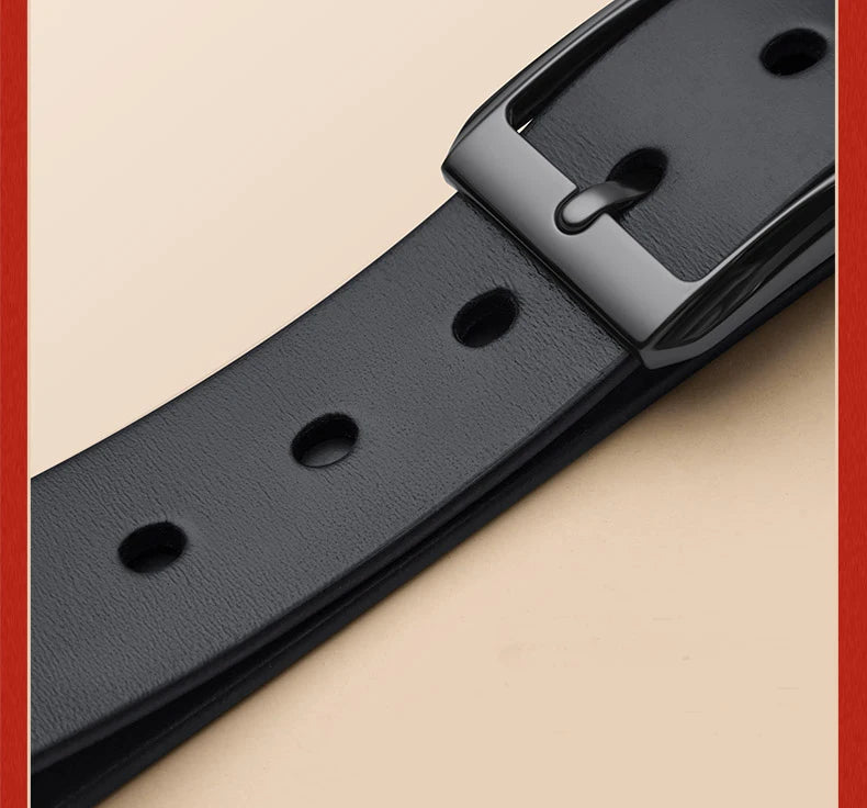 Genuine leather men's retro belt, needle buckle fashion belt, versatile casual pants belt