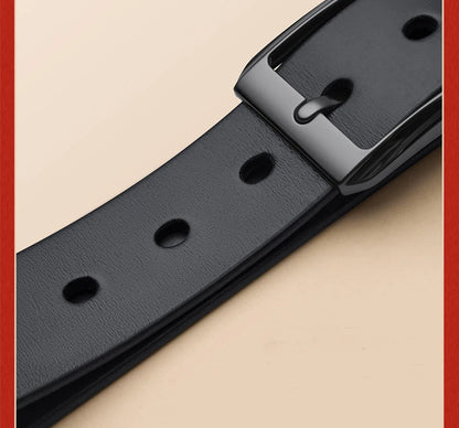 Genuine leather men's retro belt, needle buckle fashion belt, versatile casual pants belt