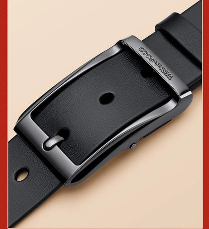 Genuine leather men's retro belt, needle buckle fashion belt, versatile casual pants belt