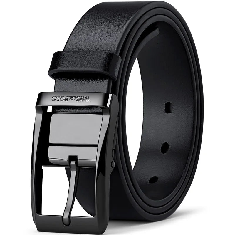 Genuine leather men's retro belt, needle buckle fashion belt, versatile casual pants belt