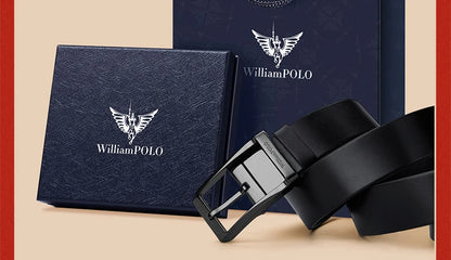 Genuine leather men's retro belt, needle buckle fashion belt, versatile casual pants belt