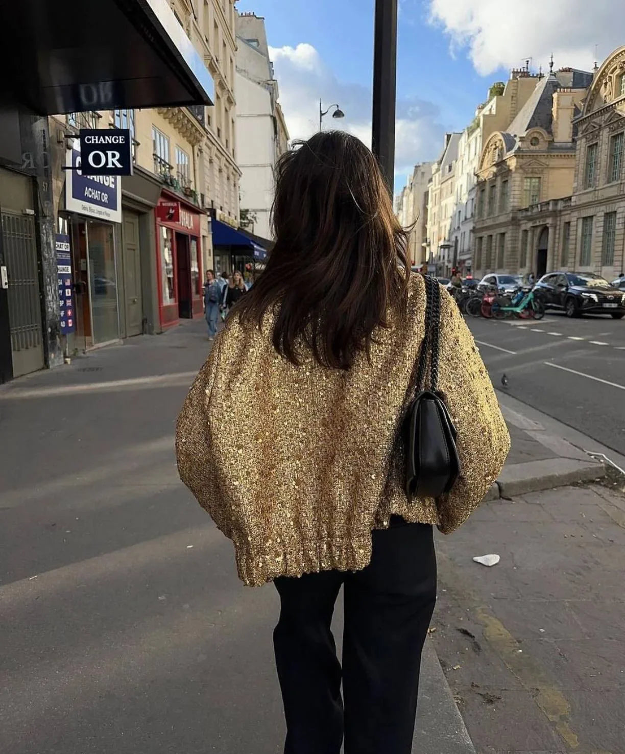Suninheart Winter Women's Sequins Bomber Jacket Paillette Shiny Gold Jacket Coat Glitter Outerwear Lady New in Coats & Jackets