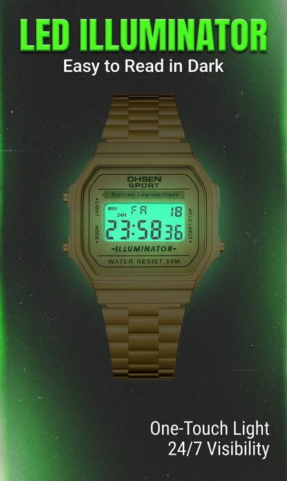 Digital Watches for Women Luxury Gold Ladies Sport Watch reloj mujer Stainless steel Electronic Watch Alarm Clocks Gifts