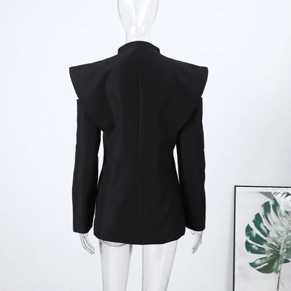 Chic Deconstructed Women's Blazer Full Sleeve Double-Breasted Waist-Closed Lady Jackets 2026 Spring Female Street Coats New