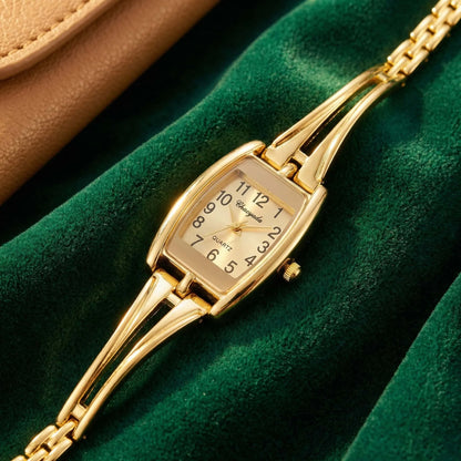 Luxury Women's Watches Fashion Rectangle Alloy Watch Strap Bracelet Quartz Watch Vintage Exquisite Ladies Clock Gift Reloj Mujer
