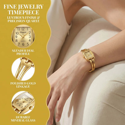 Luxury Women's Watches Fashion Rectangle Alloy Watch Strap Bracelet Quartz Watch Vintage Exquisite Ladies Clock Gift Reloj Mujer