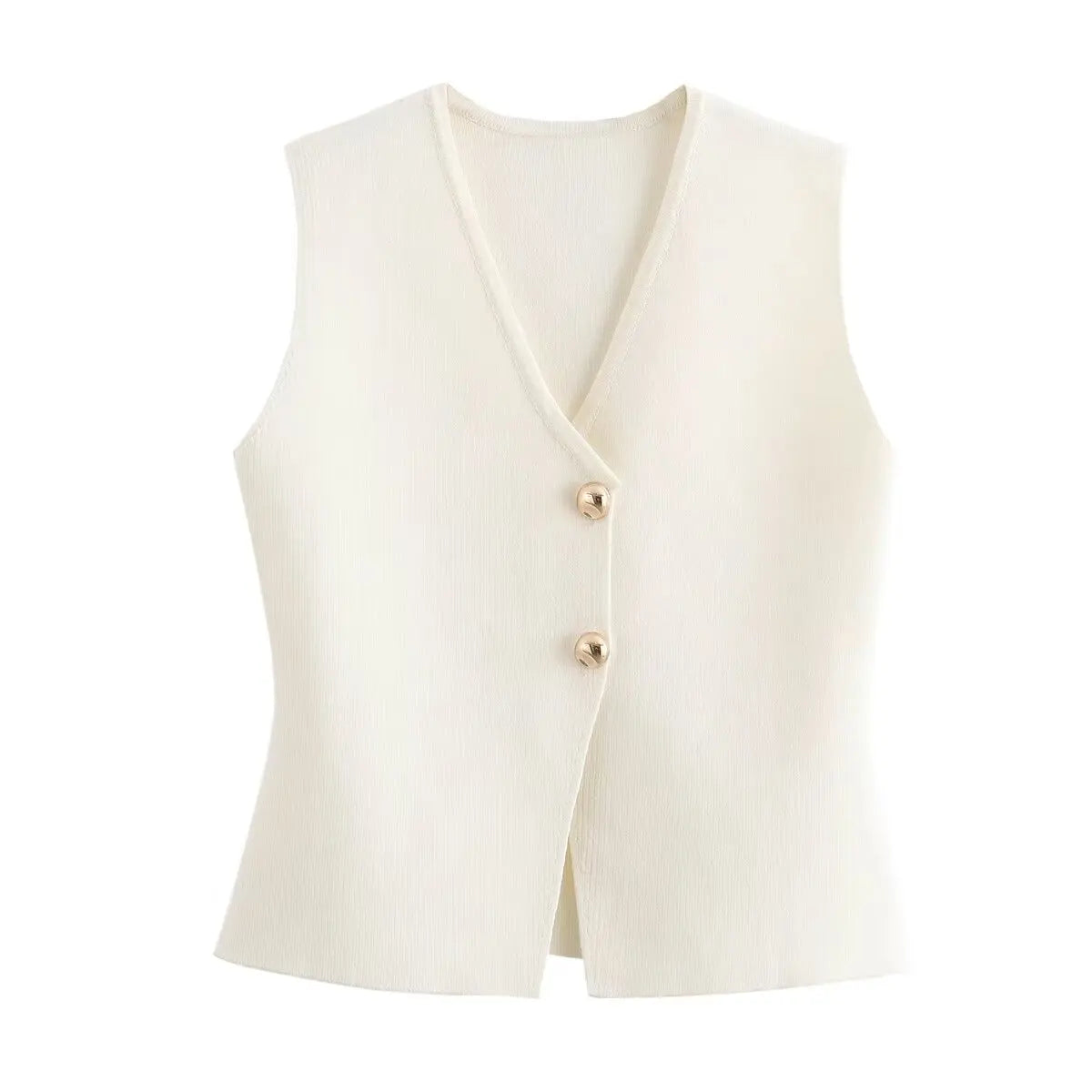 MUJER Knit Sleeveless Vests for Women White Black Cropped Vest Top Women Vintage Button Female Vest Knitted Short Vest Women