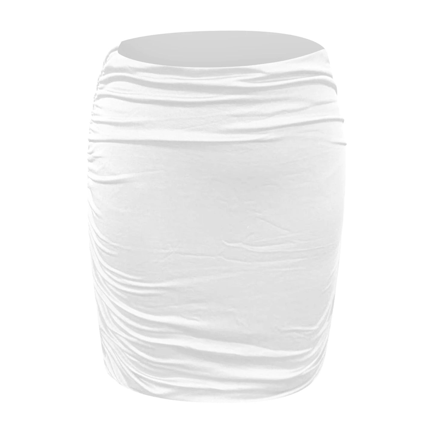 Women'S Summer Short Elastic Pleated Skirts Fashion Mini  Skirt Double Layer High Elasticity Ruched Tight Fitted Midi Skirt