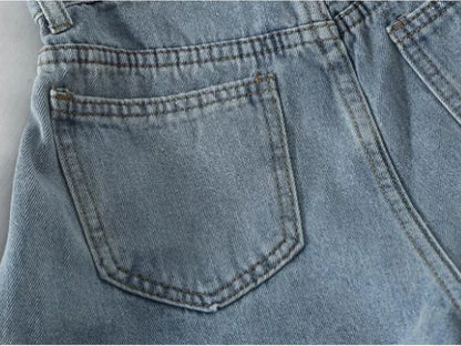 PTKPCC New Summer Korean Retro High-waist Loose  Jeans Shorts Women Versatile Edge Casual Hot Pants Women Clothing Jeans PTKPCC