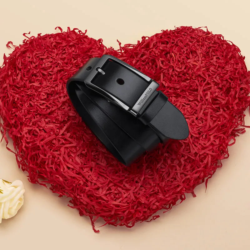 Genuine leather men's retro belt, needle buckle fashion belt, versatile casual pants belt