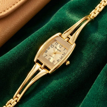 Luxury Women's Watches Fashion Rectangle Alloy Watch Strap Bracelet Quartz Watch Vintage Exquisite Ladies Clock Gift Reloj Mujer